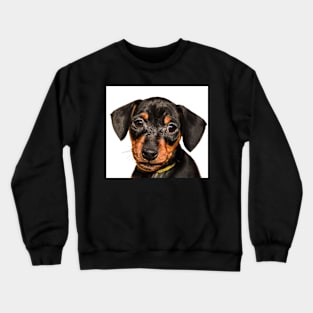 Portrait of black puppy Crewneck Sweatshirt